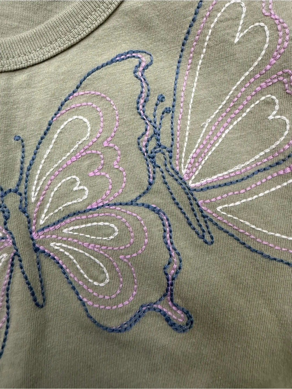 Carter’s Girls Embroidered Butterfly Tie-Front Shirt Size 6/6X